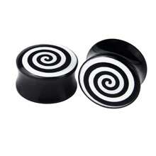 2pcs/Set Modern Minimalist Creative Acrylic Spiral Illusion Ear Plug Tunnels, Hip-Hop Solid Drum Stick Ear Gauges, Body Piercing Jewelry - Ear Amplifier - View 11