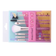 Kit com 7 Pinceis para Maquiagem Macrilan Trend - MT09 - Rosa Bebê - Visão 2