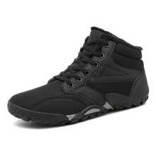 1 par de botas de nieve impermeables para mujer con forro esponjoso, cálidas y antideslizantes, adecuadas para actividades al aire libre