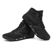 1 par de botas de nieve impermeables para mujer con forro esponjoso, cálidas y antideslizantes, adecuadas para actividades al aire libre