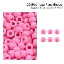 100/200pcs Acrylic Pony Beads Multicolor Plastic Bucket Beads For Jewelry Making DIY Braid Bracelet Necklace Pendant