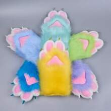 A Pair Of Adorable Plush Animal Paws With Furry Material And Claw Tips. Thick, Warm, And Cold-Resistant, Perfect For Halloween And Christmas Cosplay And Themed Parties. - Hand Washable - màu đen - Xem 7