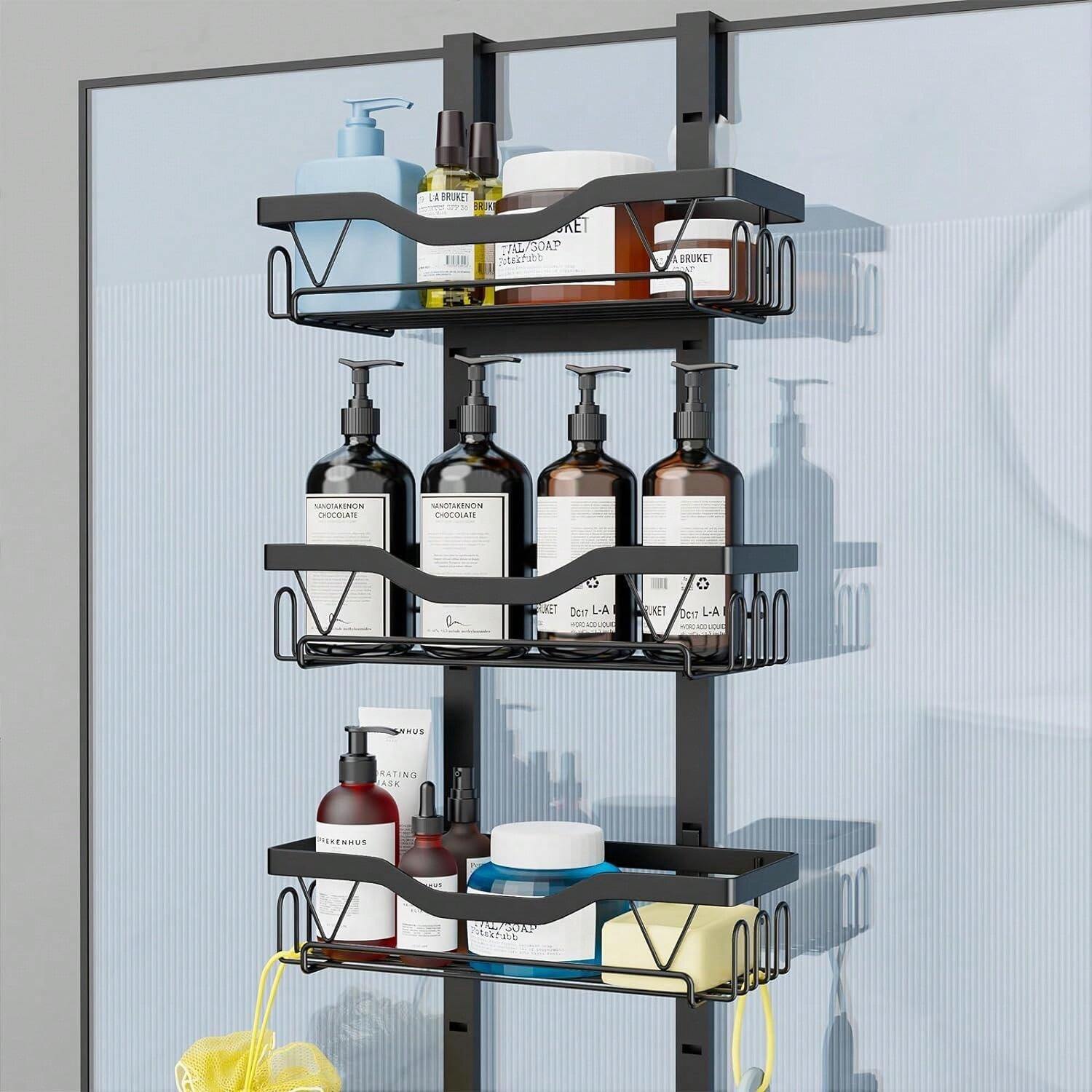 Hanging Shower Shelf, Shower Storage Without Drilling, Adjustable