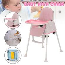 Adjustable 3-In-1 Baby Highchair Infant High Feeding Seat Toddler Table Chair UK - Pink - View 2