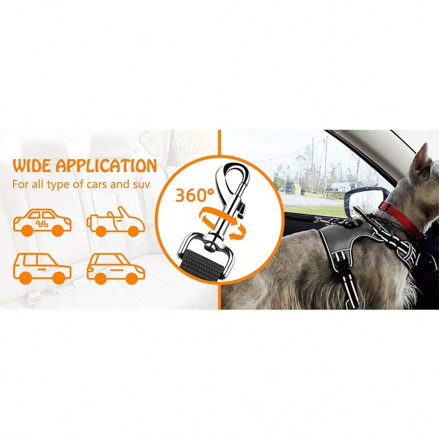 1pc Dog Car Seat Belt With Round Buckle Retractable Pet Safety