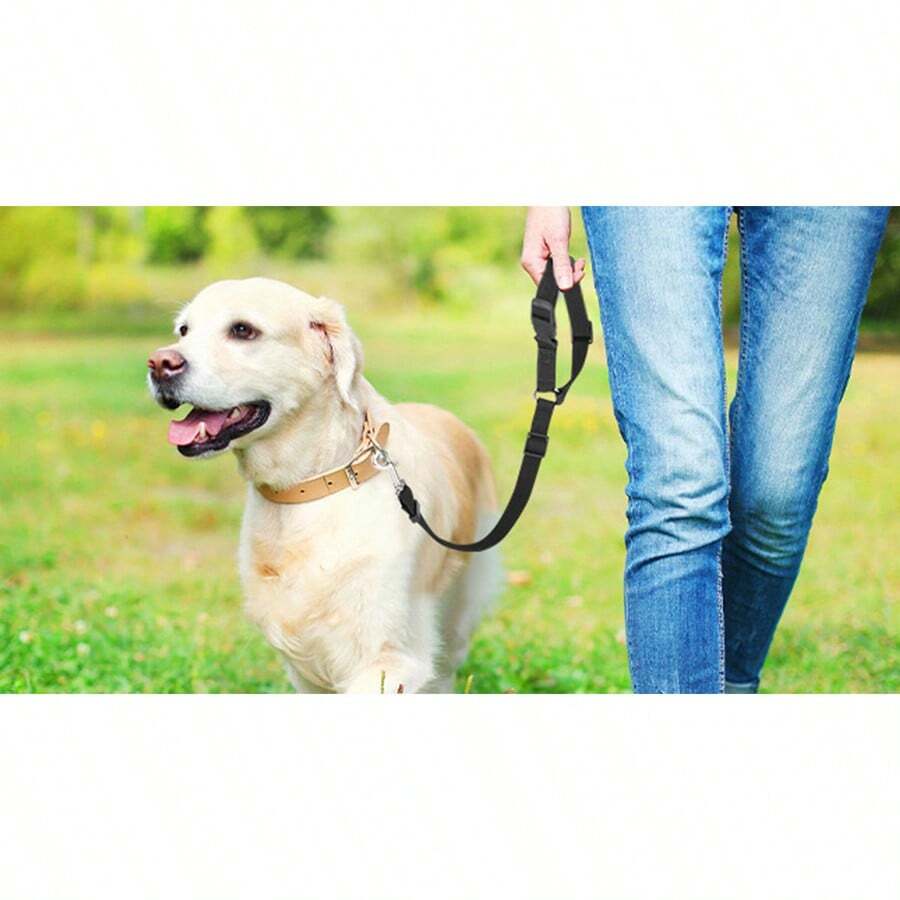 1pc Dog Car Seat Belt With Round Buckle Retractable Pet Safety