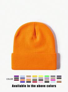 1pc Unisex Solid Color Knitted Hat, Y2K Style Outdoor Warm Beanie, Casual All-Match Winter Ski Cap Suitable For Daily Commute