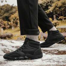 1 par de botas de nieve impermeables para mujer con forro esponjoso, cálidas y antideslizantes, adecuadas para actividades al aire libre