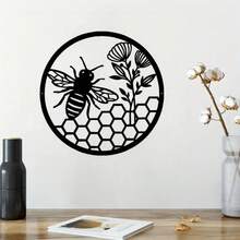 1pc Trang trí tường kim loại tổ ong màu đen, thích hợp để trang trí tường nhà ở phòng khách, vườn, phòng ngủ, văn phòng. Đơn giản và đẹp, thêm vẻ đẹp khác biệt cho không gian của bạn Quà tặng tốt nhất - màu đen - Xem 9