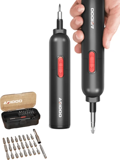 便携式电动螺丝刀套装，USB充电无线迷你手持钻，适用于家具组装、玩具维修和DIY，耐用家用电动工具