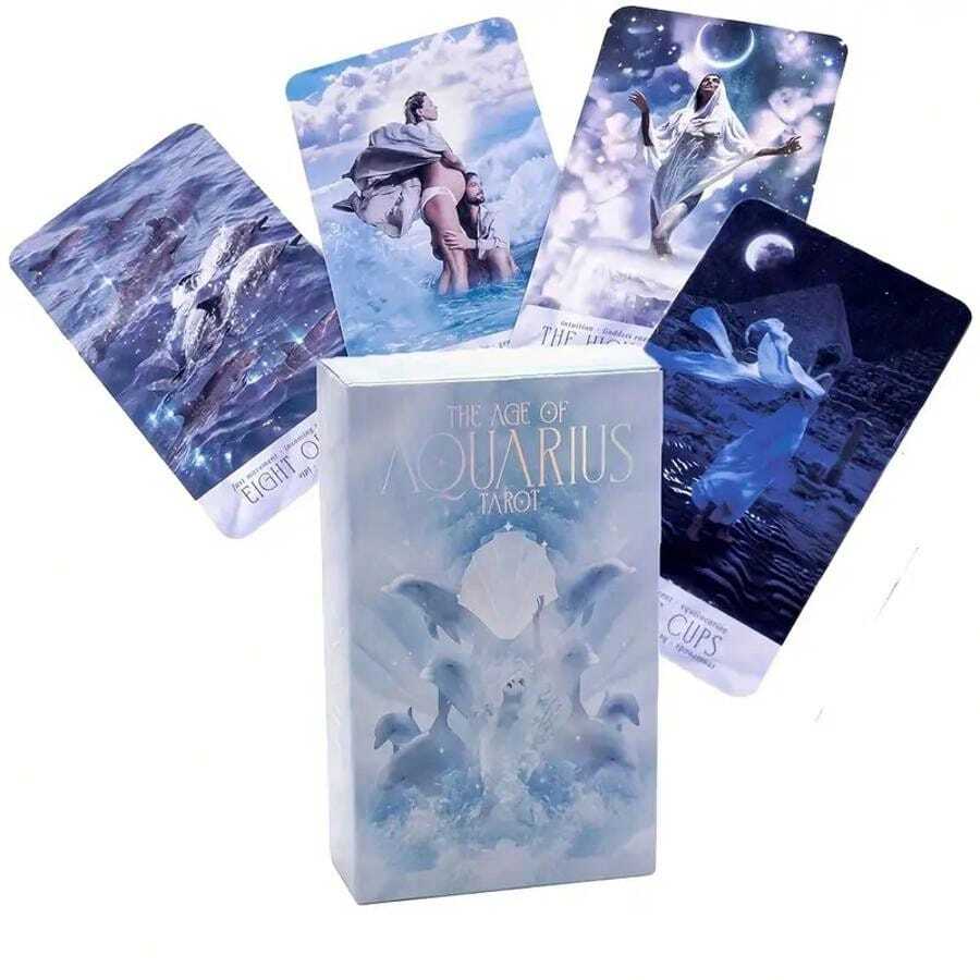 Aquarius Tarot Cards: Party Divination Game With Keyword Meanings - Classic Tarot Cards For Fortune Telling And Board Games - Zodiac - View 1