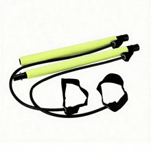 便携式普拉提训练杆，配有阻力带，弹性防滑健身器材，适合女性在健身房、瑜伽、普拉提和塑形中使用。 - 黃色 - 查看 6