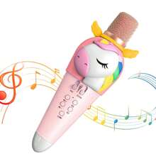 Micrófono inalámbrico de karaoke con luces LED, micrófono portátil, gran regalo para niñas, niños y adultos, disponible en dos colores a elegir