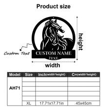 1pc Personalized Iron Metal Horse Farm Wall Art With Customized Nameplate, Farmhouse Decoration For Living Room Or Office Gifts Birthday Graduation - Multicolor - View 12