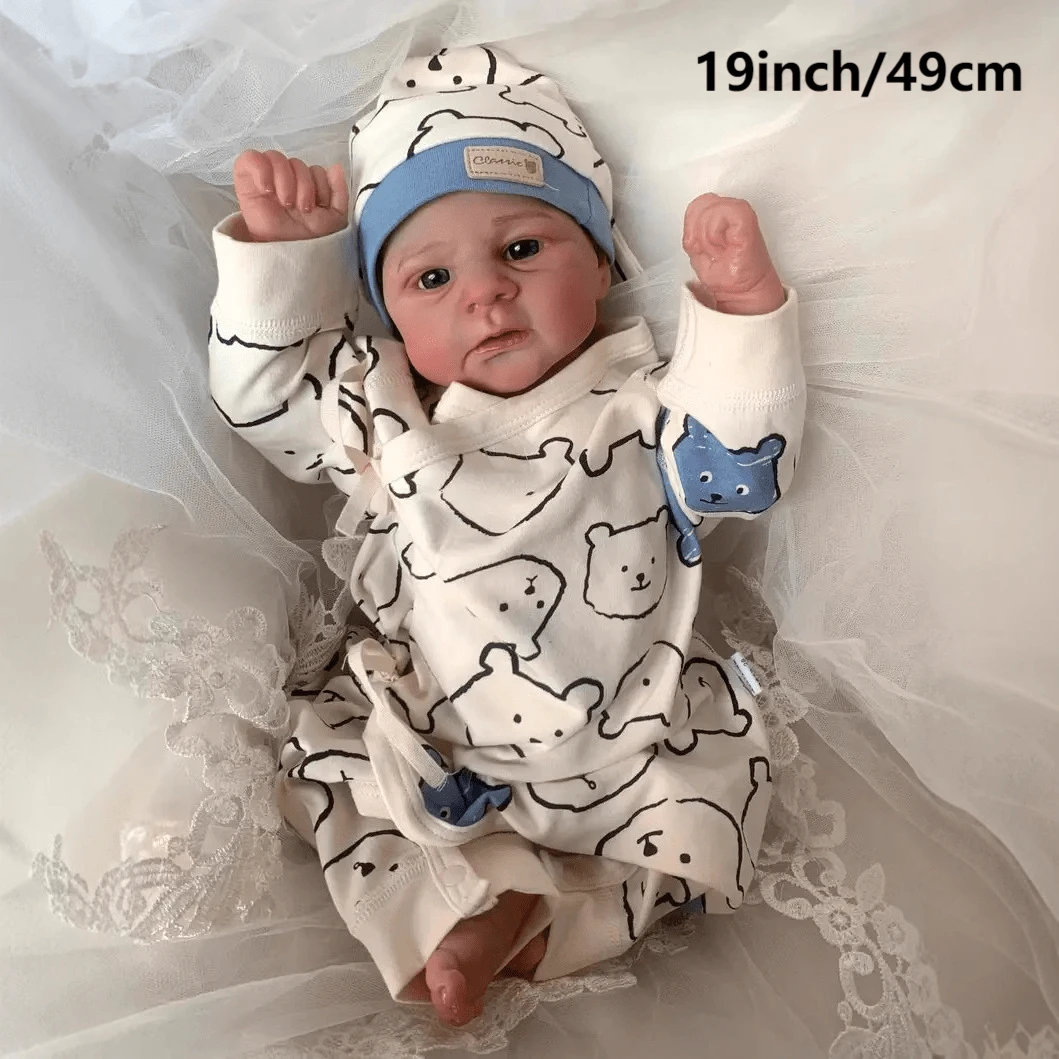 Poupée Reborn Réaliste 24 Pouces (60 Cm) - Fille Bébé Silicone Vinyle, Cheveux Bouclés, Looks Personnalisables