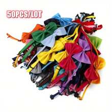 50pcs Random Color Cute Cat Collars Polyester Dog Ties Pet Dog Grooming Accessories Wholesale Cute Pet Dog Bow Ties Pet Dog Bow Ties