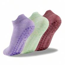 3 pares de calcetines de yoga para mujer, transpirables y antideslizantes con agarre, para gimnasio
