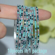 Pulsera elástica ajustable de cristal, tamaño pequeño, disponible en múltiples colores, apta para parejas - Dorado - Ver 1
