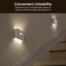 Wyze Night Light - Rechargeable Motion-Activated Soft Lights With Dusk-To-Dawn Scheduling, Warm & Soft White Step Lights For Bathroom, Hallway, Bedroom, Kids Room, Kitchen, Stairway - 6 件裝 - 查看 2