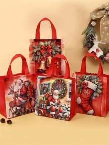 Túi quà tặng ông già Noel 4 chiếc, Túi vải không dệt đựng quà tặng tiệc Giáng sinh, Vật dụng gói quà Giáng sinh, Đồ trang trí Giáng sinh cho gia đình Quà tặng Giáng sinh 2024 Túi đóng gói năm mới - Nhiều màu - Xem 8