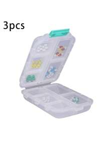 3 Packungen / 1 Packung tragbare Pillendose - ultraportabler wöchentlicher Reise-Pillenorganizer mit automatischem Spender und mehreren Fächern für Pillen, Vitamine und Fischöl - perfekt für Handtasche oder Tasche, kompakter und robuster Medizinbehälter