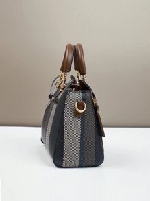 Túi xách nữ thời trang mới, kiểu dáng patchwork, đa năng, thanh lịch, cổ điển, bền chắc, cỡ lớn, thích hợp cho du lịch, mua sắm, làm quà tặng trong các dịp như Lễ Tình nhân. - màu đen - Xem 3