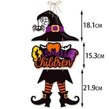 1pc Halloween Party Decoration, Pumpkin & Bat Door Hanging Ornament, Ghost Festival Scene Decor - Multicolor - View 11