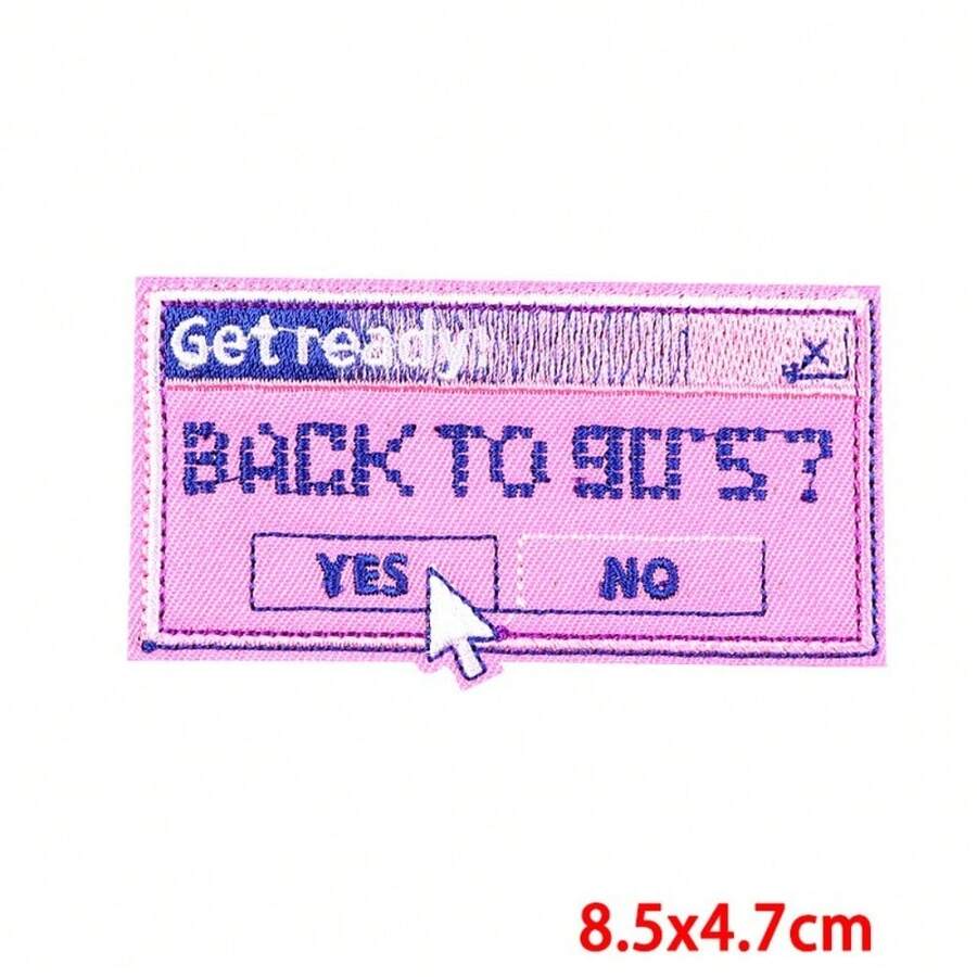 90's Patch Cartoon Letters Embroidery Patch Iron On Patches For