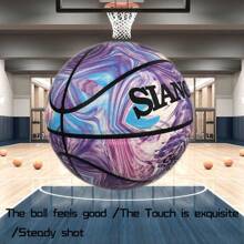 SIANGON كرة سلة جديدة بنمط بوهيمي فاخر باللون البنفسجي الحيوي من البي يو، مقاومة للانزلاق والبلى، قابلة للتنفس للرياضات الداخلية/الخارجية، مناسبة للطلاب والبالغين - ملون بنفسجي فاتح - مشاهدة 1