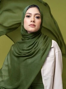 1 pièce Hijab en modal extra-large léger et doux avec des franges de couleur unie. Accessoires d'abaya fins. Vêtements voilés.