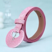 Fashionable Colorful PU Children's Belt With Matching Buckle, Versatile Leather Accessory Suitable For Different Occasions