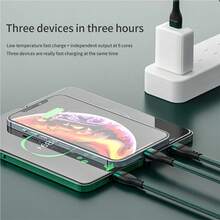 3 合 1 快速充电尼龙编织 USB 数据线，6A 超级快速充电数据线兼容 iPhone、Android、平板电脑 - 扁平设计，USB 转 Type-C MFI 认证 3 合 1 数据线兼容 iPhone 16/16pro/16pro Max/16plus/15/15pro/15plus/15promax 14 13 12 11 XR XS Mas 8 7 6 6s Plus 适用于 S Amsung、Moto、小米充电器数据线/Type-C/Android - 彩色 - 查看 7