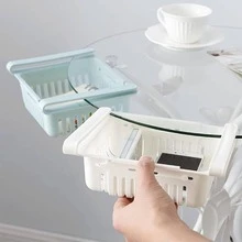 4 件装冰箱抽屉整理器 冰箱抽屉用于搁板 - 可调节厨房整理器 带拉出式储物架盒 - 滑动隔断冰箱悬挂整理器 - 彩色 - 查看 9