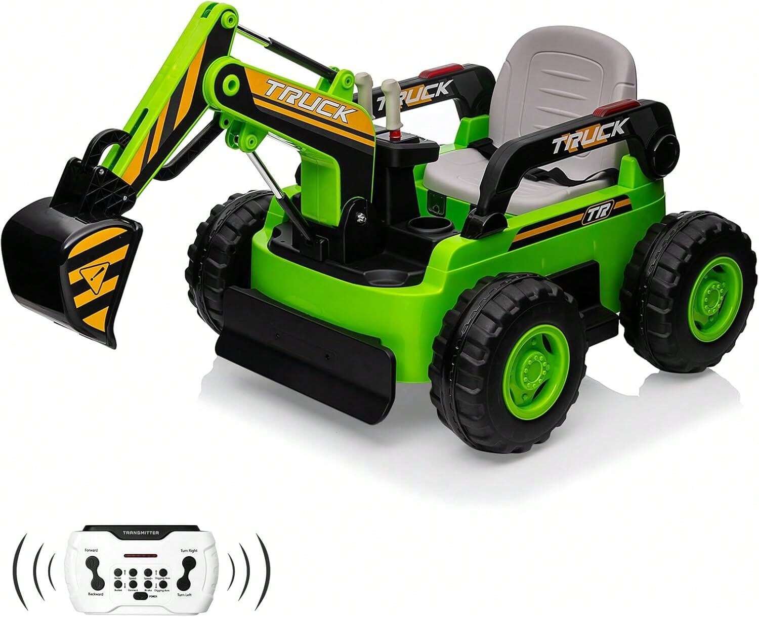 12V Kids Ride On Excavator Digger Truck With Remote Control & Electric
