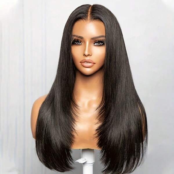 180% 13*6*1 Peruca de cabelo humano T Parte reta Renda frontal Perucas de cabelo humano Brasileiro Reto Perucas de cabelo humano HD Renda transparente