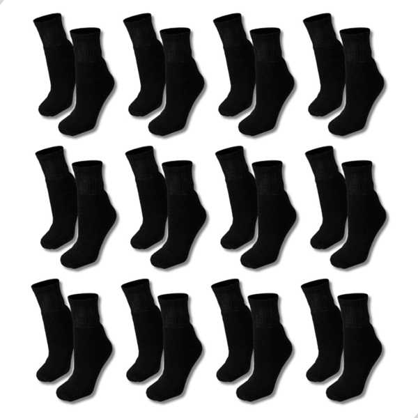 Meias Dallf Kit 12 Pares Meias Cano Médio Tubo Adulto Resistente Alta Qualidade Dallf