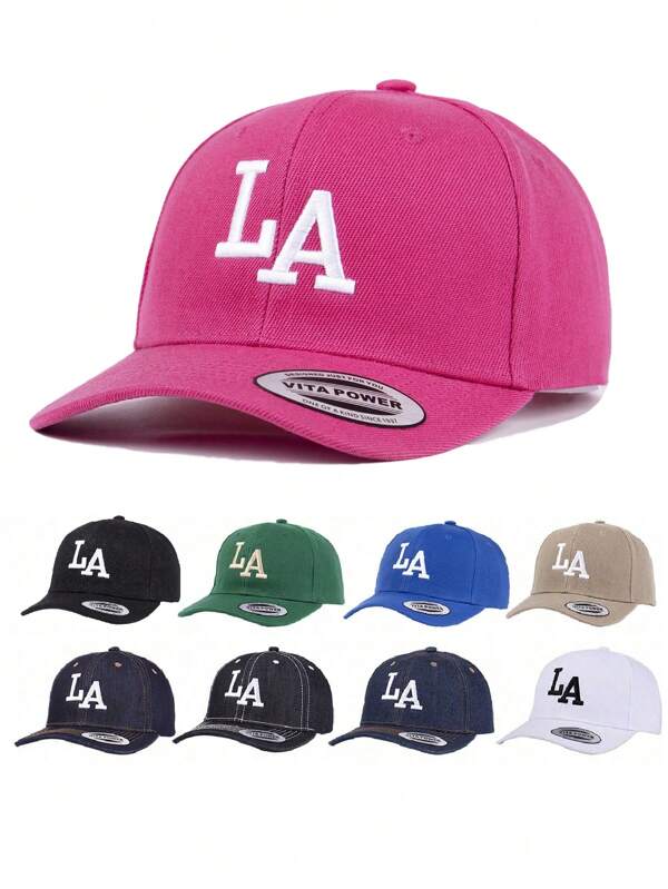1pc,Women's Letter LA, Los Angeles, 3D Embroidered Baseball Cap,Baseball Game Fits,Basketball,Fall Fits,Sports Style,American Spirit,90's Outfit,Bright Colors For Men And Women,Sports Hip-Hop Cap, Adjustable Outdoor Sun,Protection Casual Cap For Spring & Autumn Travels, Parties And Beach,Y2k Style Youth Hat