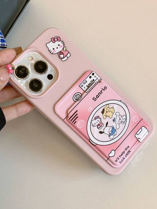 Cartoon KT Cat PU Leather Pattern Card Holder Shockproof IPhone Phone Case