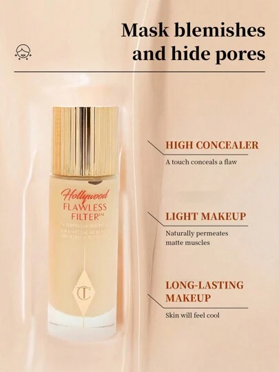  Charlotte Tilbury Holly Wood FlawlessFilter #4 Medium 30ml/1 Oz - | Multipurpose Primer & Complexion Booster | Highlighter | Lightweight Coverage, Radiant Finish | Smooths Skin, Blurs Imperfections | Enhances Glow | Suitable For All Skin Types | Can Be Layered For More Coverage | Creates Naturally Luminous, Flawless Makeup Look