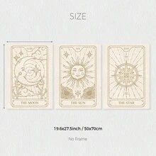 Bộ 3 tranh in bài Tarot Mặt trời, Mặt trăng và Ngôi sao Boho, Bộ áp phích vải Tarot, Nghệ thuật treo tường hiện đại màu be trung tính, Đồ trang trí tường chiêm tinh huyền bí, Nghệ thuật thiên thể, Quà tặng lý tưởng cho phòng khách, phòng ngủ, nhà bếp, văn phòng, hành lang, Trang trí nhà cửa và phòng, Không có khung - Màu be - Xem 13