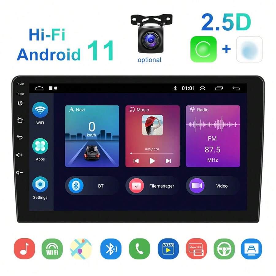 9 Inch Car Radio For Mercedes-Benz S-Class (1999-2007) - Red Mahogany, 32G, Wireless Apple CarPlay & Android Auto, 1080P, Bluetooth Touchscreen With GPS Navigation/WiFi/FM/USB + Rear View Camera - 銀色 - 查看 1