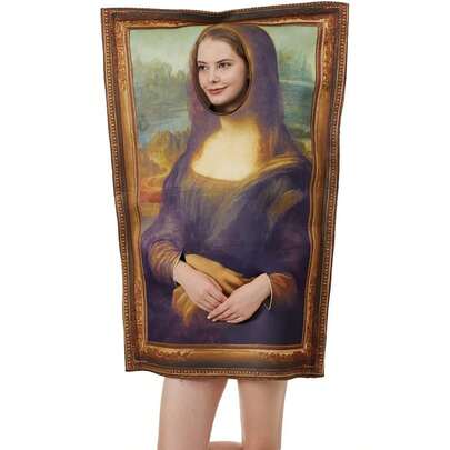 Famous Paintings Costume Mona Lisa The Scream Halloween Adult Men Women Funny Cerative Dress Up