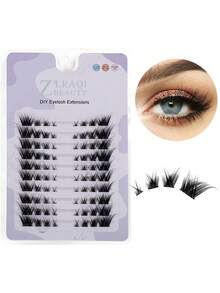 36/48/80/200 件/套 Foxy 锥形假睫毛，卡通喇叭状纹理睫毛，适合角色扮演，睫毛延长工具，紧凑、夸张的浓密睫毛，便携式配件，圣诞礼物 - C - 查看 6