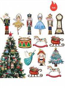 12/24/36pcs Christmas Nutcracker Ornaments, Wooden Hanging Nutcracker Decor, Mini Nutcracker Figurines For Traditional Holiday, Christmas Tree Ornaments, Suitable For Home, Holiday Party; These Christmas Tree Nutcracker Ornaments Can Be Widely Hung In Many Different Occasions, Such As Bedroom, Living Room, Office, School, Christmas Tree, Bags, Etc.