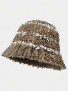 1 szt. Damska jednokolorowa, prążkowana, polarowa czapka typu bucket, gruba ochrona uszu, zimowa, ciepła, dzianinowa czapka, swobodna, elegancka, retro, uliczna, modna, uniwersalna czapka, odpowiednia na zewnątrz, na narty, w podróż, na imprezę i do codziennego użytku - MM1833 - Zobacz 11