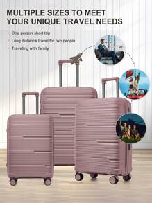 Floless 行李套装 2 件套 硬壳旅行拉杆箱 硬壳旅行拉杆箱 4 个万向轮 轻便聚丙烯行李箱 带 TSA 海关锁 万向轮 20 英寸 + 13 英寸 大号托运行李箱 耐用旅行行李箱