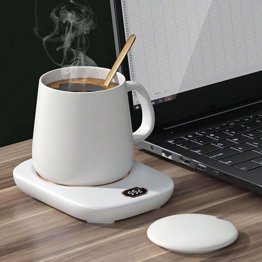Electric Coffee Mug Warmer For Desk Auto Shut Off USB Tea Milk Beverage Cup Heater Heating Plate For Office Home 3 Temperature Setting - White - View 1