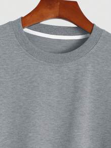 Setelan Olahraga 2 Potong untuk Pria, Sweatshirt Bermotif & Celana Kasual Biasa, Streetwear Serbaguna - Hitam - View 4