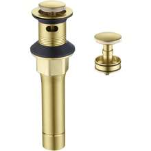 1buc de scurgere din oțel inoxidabil auriu periat, scurgere cu capac pentru chiuvetă/lavoar, rezistentă la mirosuri și scurgeri, design simplu potrivit pentru chiuveta de baie