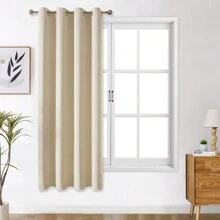 Panouri de perdele negre cu ochiuri, disponibile în opțiuni de 4/2/1 panouri, dimensiuni multiple, țesătură în 3 straturi de înaltă calitate, izolare termică și umbrire solară, potrivite pentru dormitor, sufragerie, sufragerie, bucătărie, dulap, culoare bej